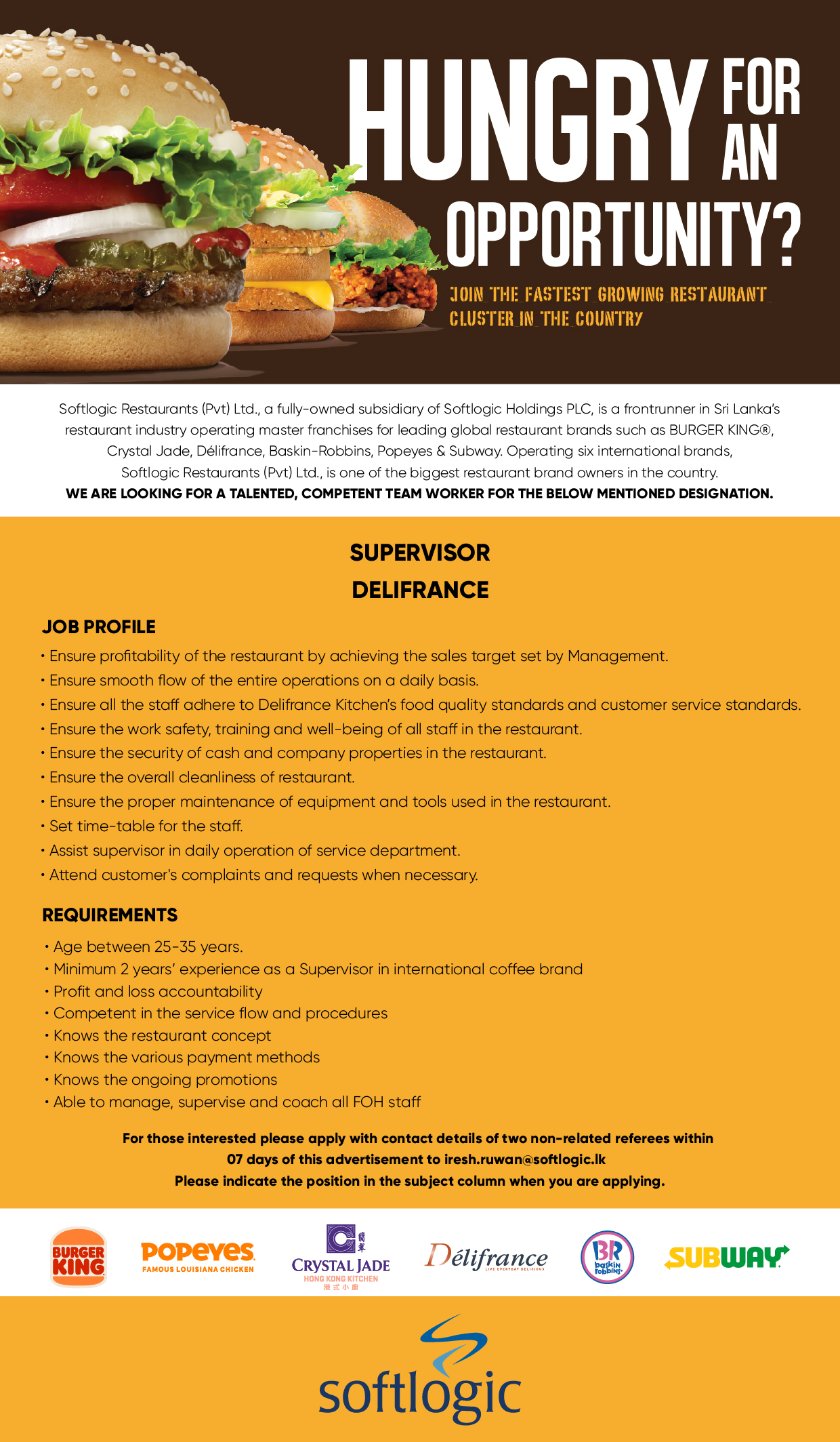 Supervisor / Shift Manager - Delifrance